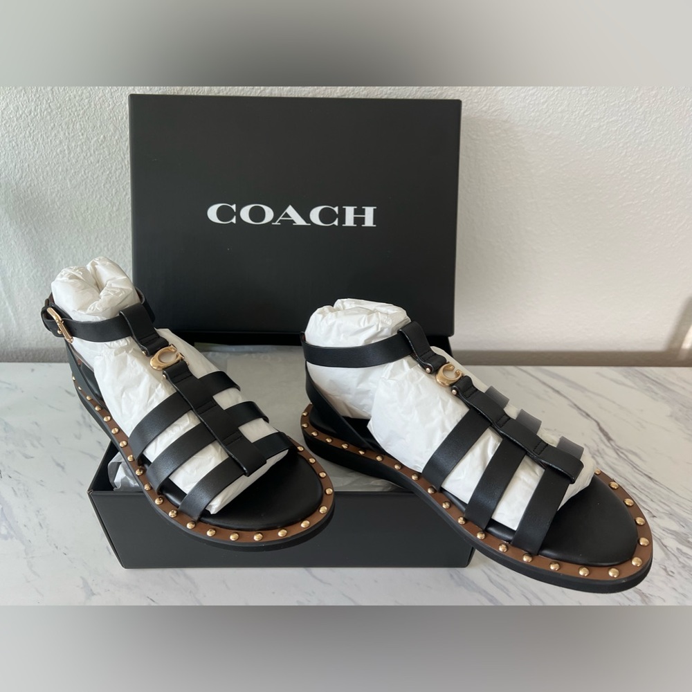 NEW Coach Giselle Leather Gladiator Sandals